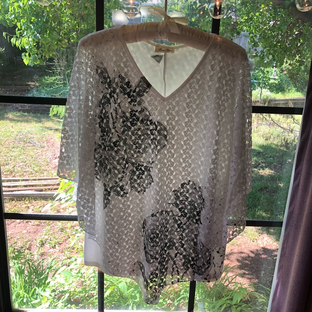 Professional lace poncho-style blouse!